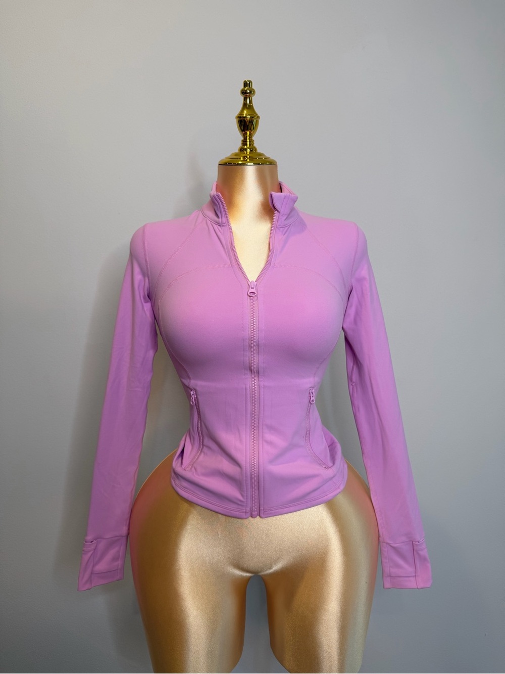 GLOWMODE Pink Lilac Fitted Zip Up Workout Jacket